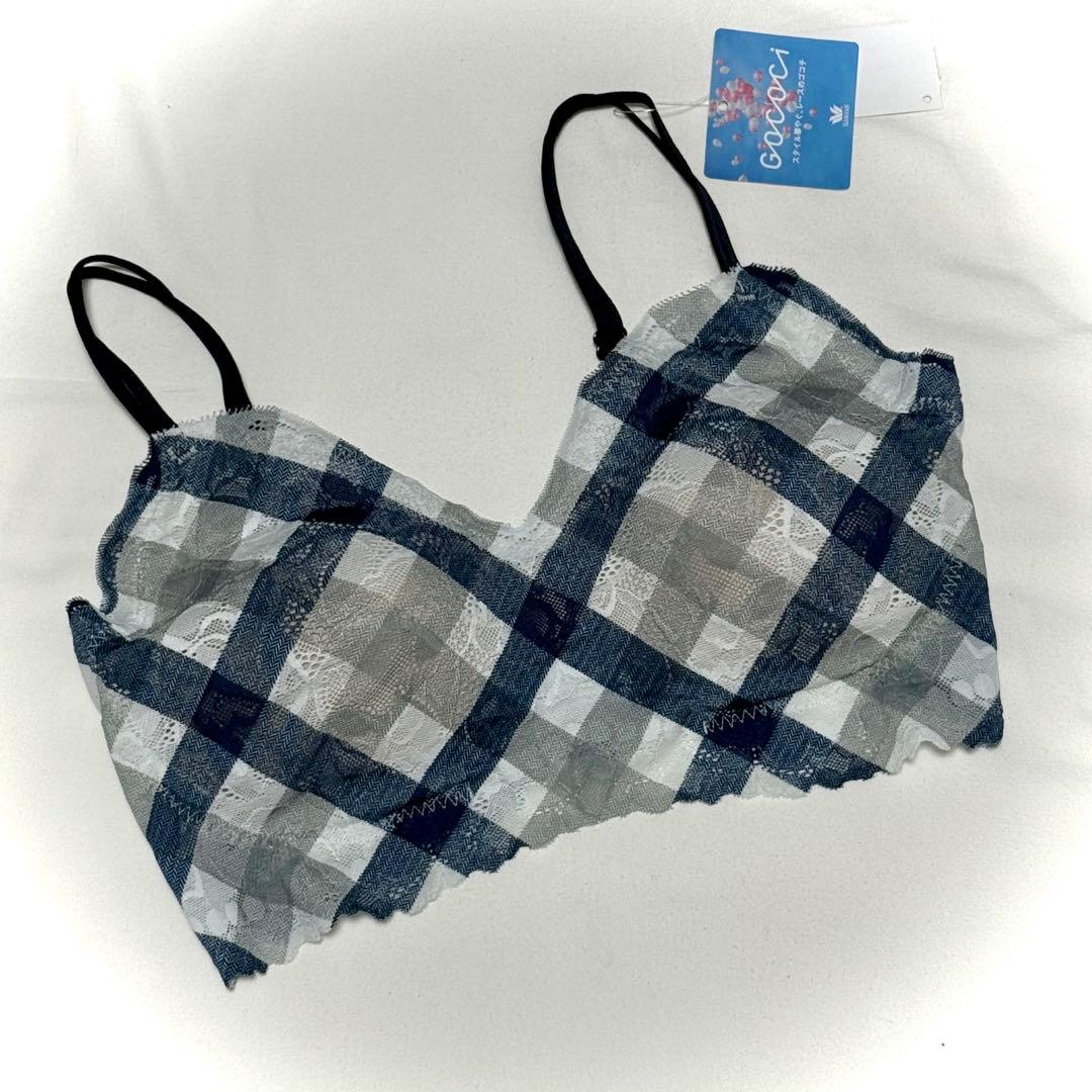 ワコール ゴコチ レーシィタイプ Lサイズ チェック柄／ネイビー