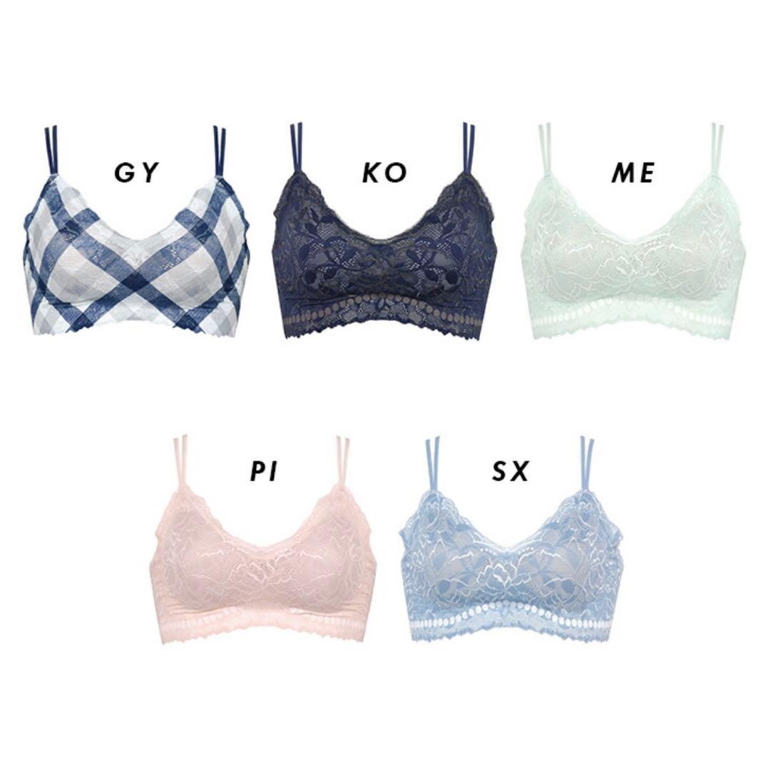 ワコール ゴコチ レーシィタイプ Lサイズ チェック柄／ネイビー