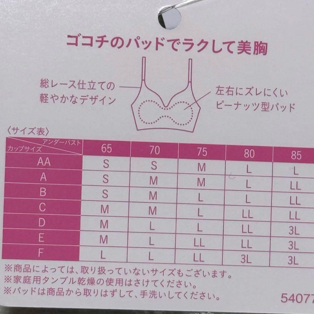 ワコール ゴコチ レーシィタイプ Lサイズ チェック柄／ネイビー