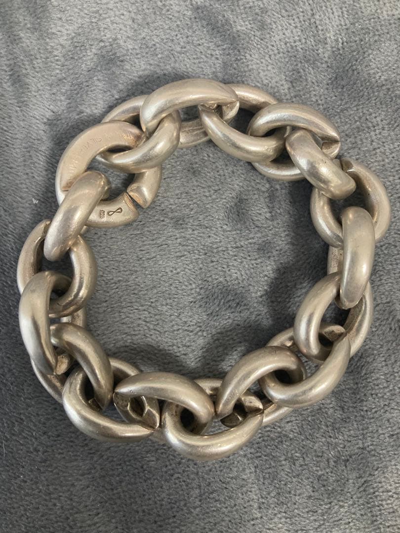 ま*る様 シルバー チェーンブレスレット フリーサイズ