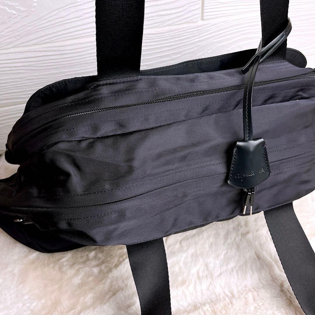 未使用級☆agnes b.アニエスベー大容量 2wayトートバッグ ナイロン 黒