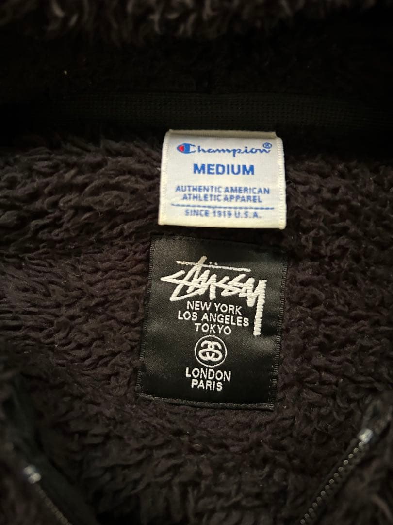 Stussy フリースパーカー M ブラック