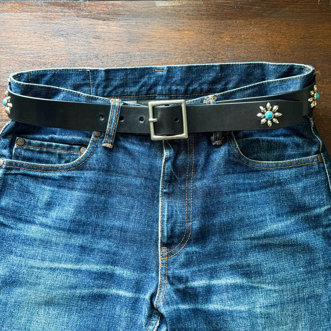 スタッズベルトフラワースイングオール35mm30inch96cm