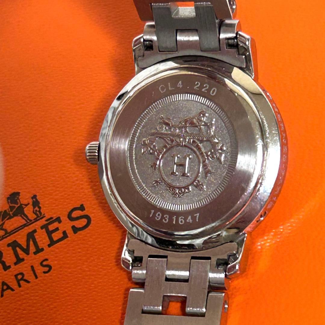 なっちゃんHERMESクリッパーCL4.220 シェル文字盤　コンビ腕時計
