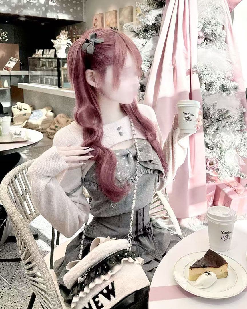 値下 HONEYMEW ビッグリボンガーター風アンサンブルトップス フリーサイズ