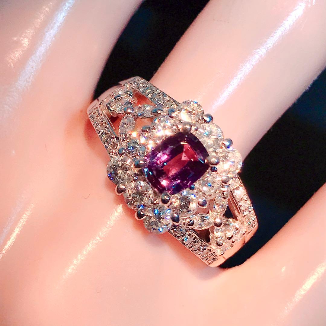 アレキサンドライト 0.60ct ダイヤモンド 1.00ct リング PT900