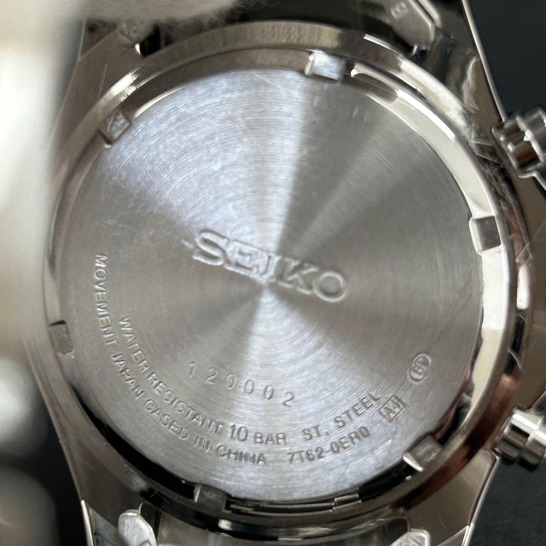 美品 希少 SEIKO 7T62-0ER0 腕時計 メンズ クロノグラフ 稼働品