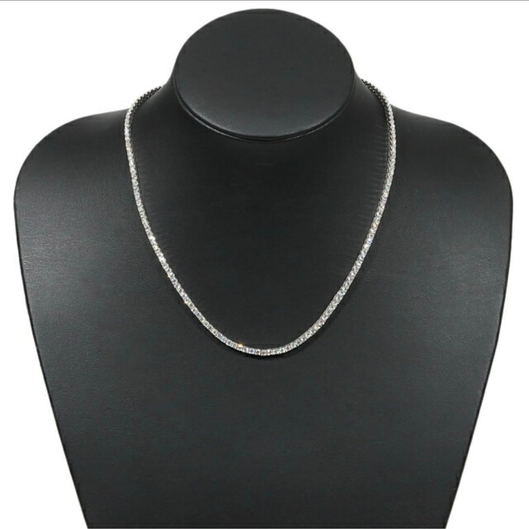 GRA鑑別書付き　VVS1 モアサナイト　テニスネックレス　シルバー 45cm