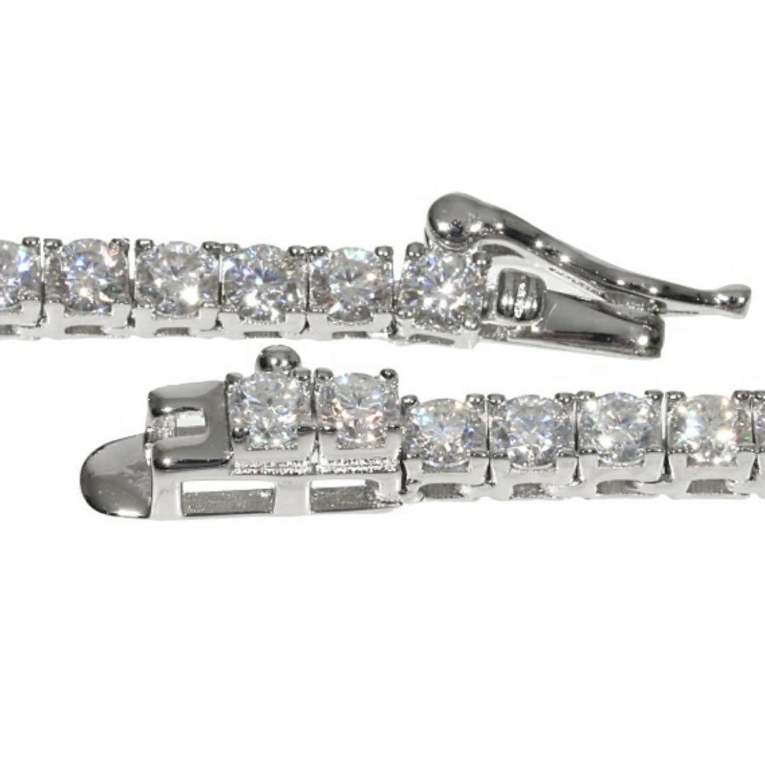 GRA鑑別書付き　VVS1 モアサナイト　テニスネックレス　シルバー 45cm