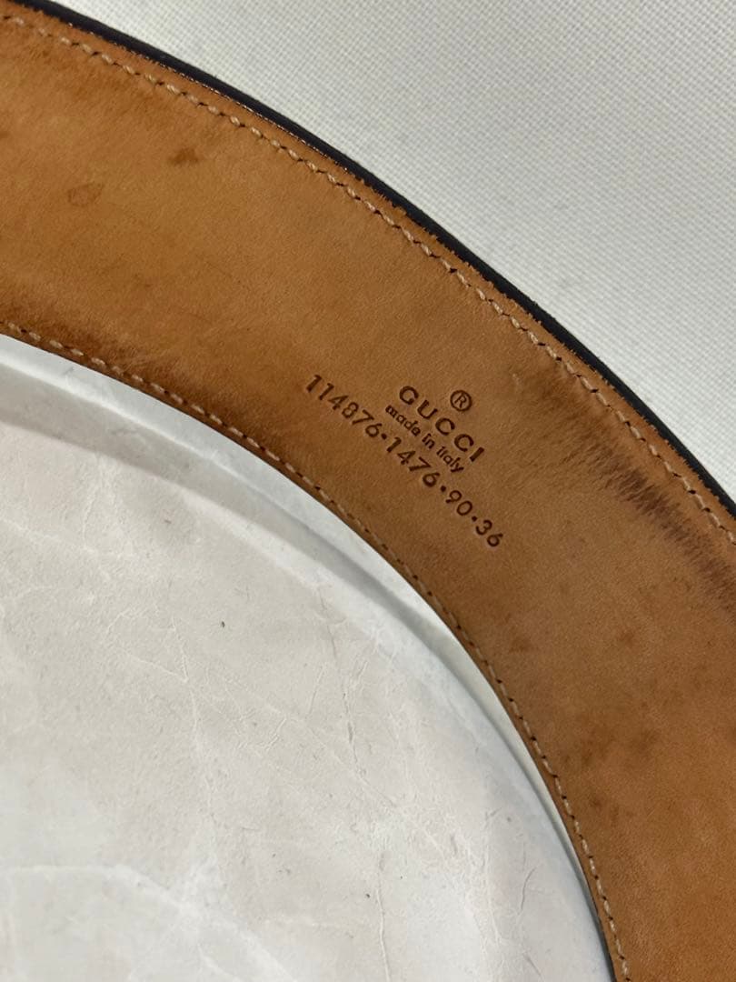 GUCCI グッチ インターロッキングG GGキャンバス×レザーベルト