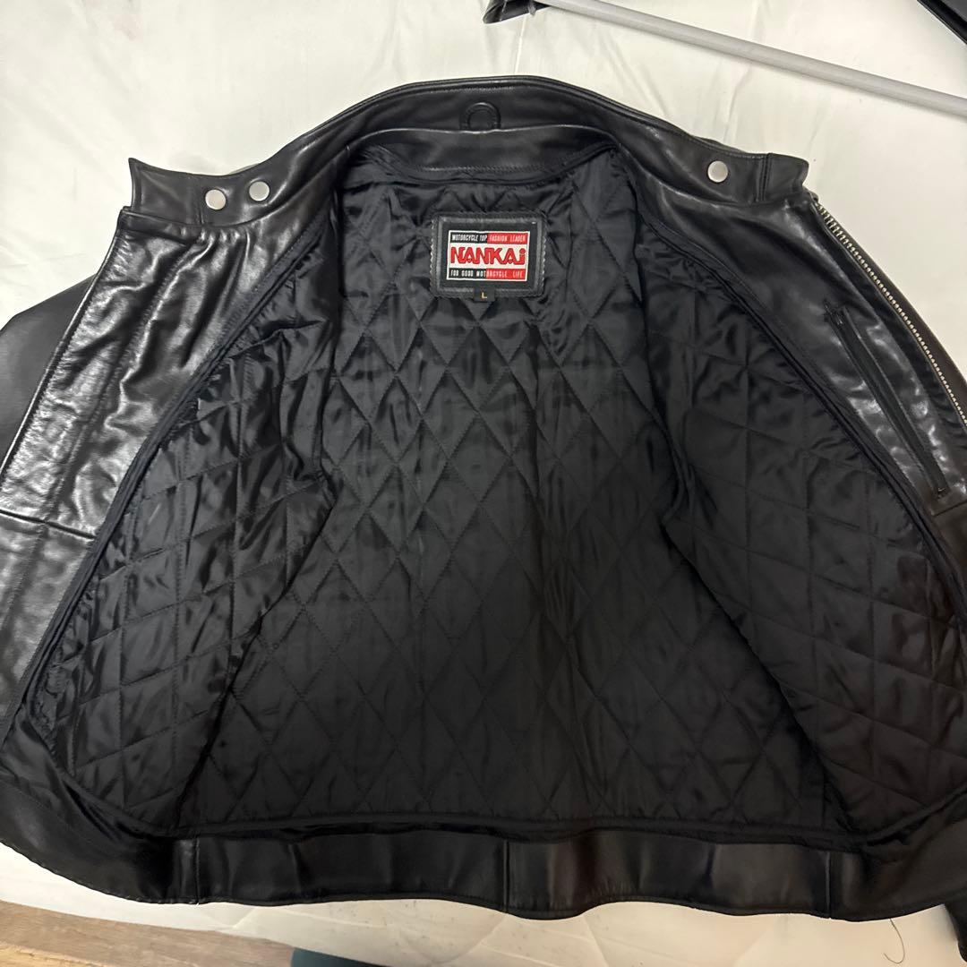 NANKAI ブラック シングルライダースジャケット