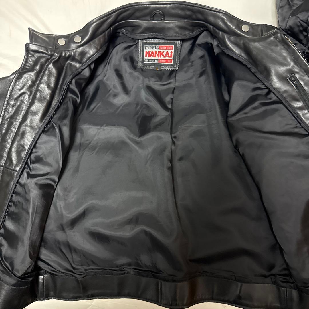 NANKAI ブラック シングルライダースジャケット