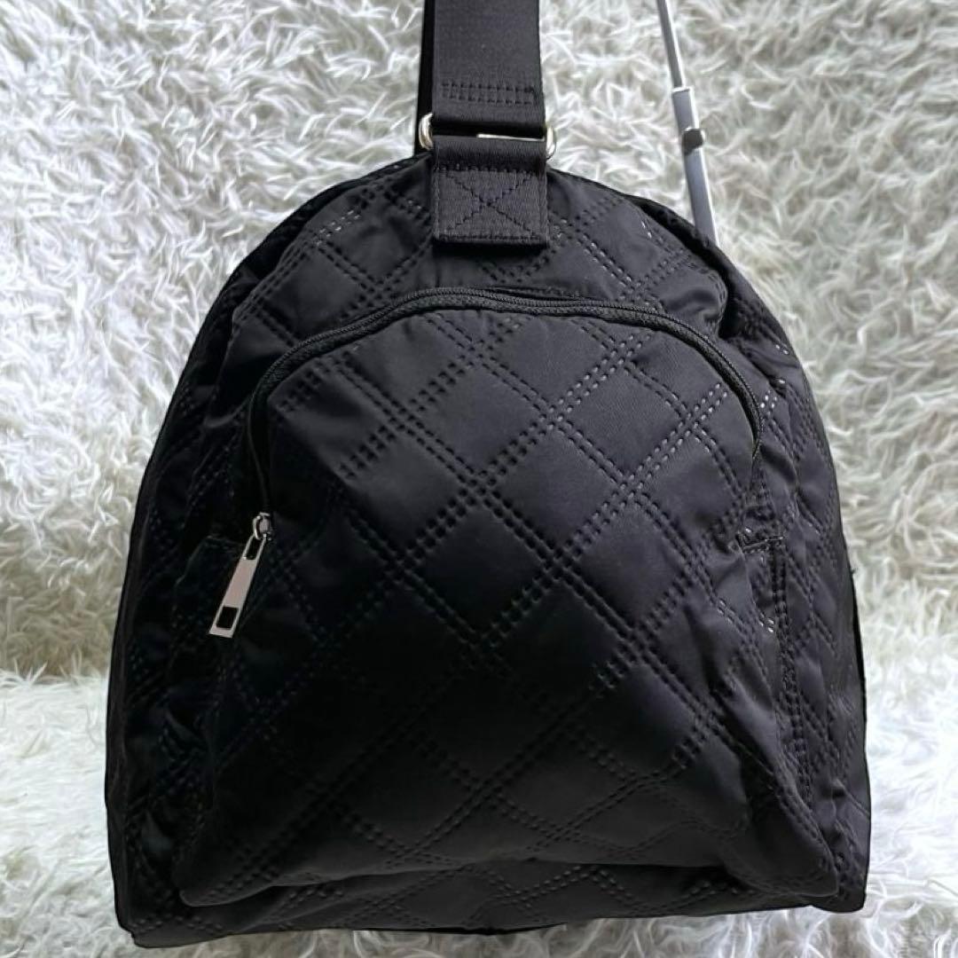 MARY QUANT ピンソニックキルトデイジー ボストンバッグ 2way 黒