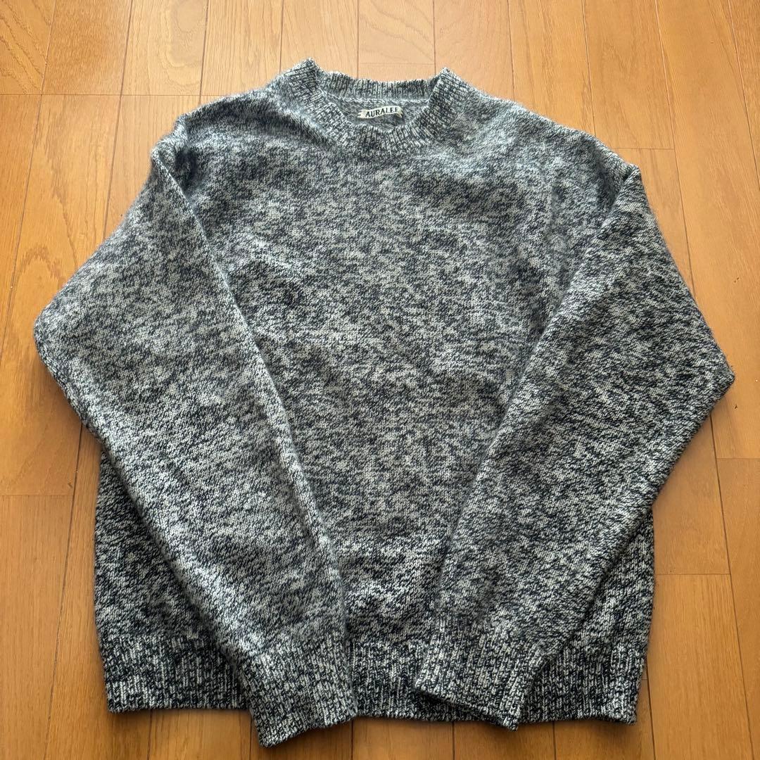 トップス AURALEE BABYCASHMERE MELANGE KNIT