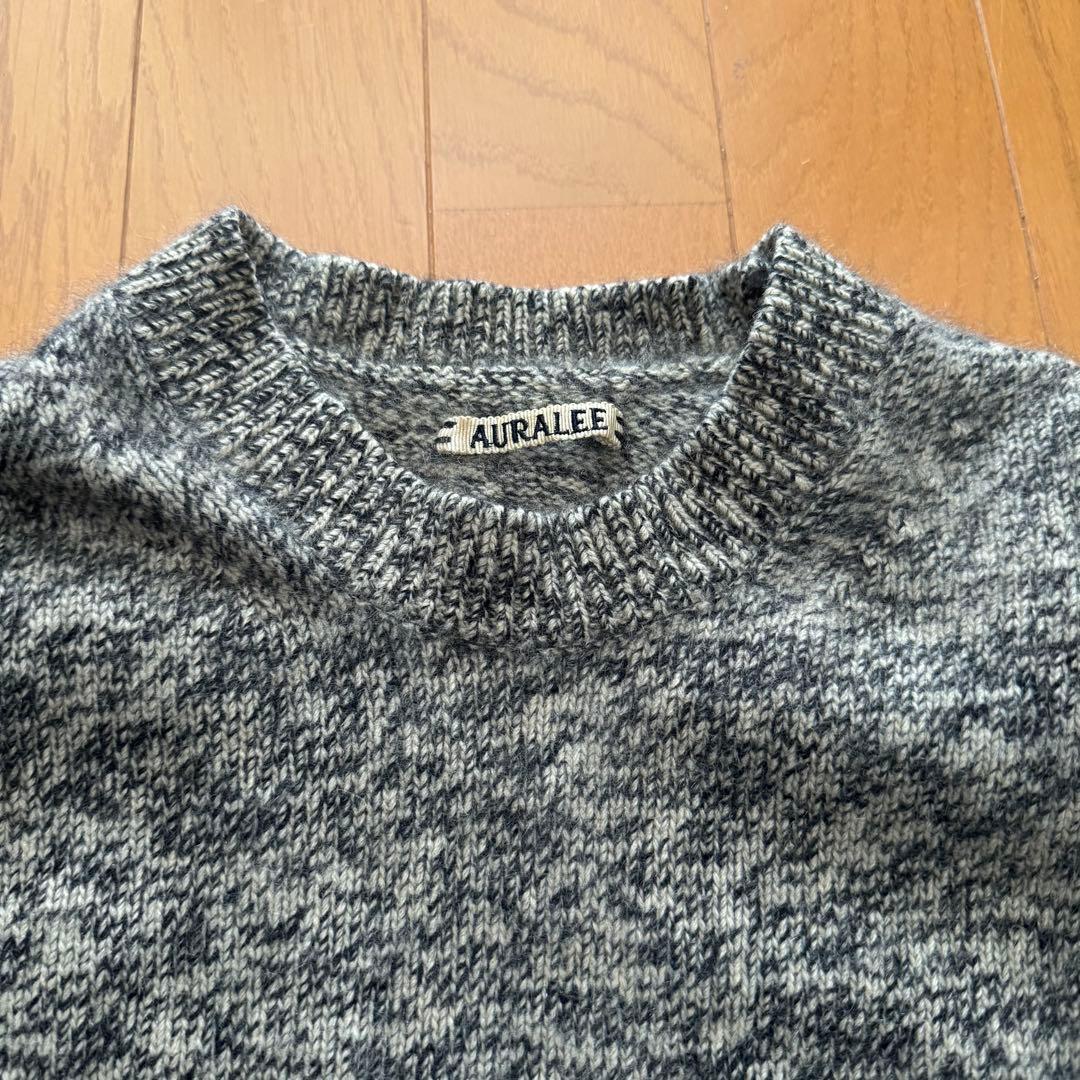 トップス AURALEE BABYCASHMERE MELANGE KNIT