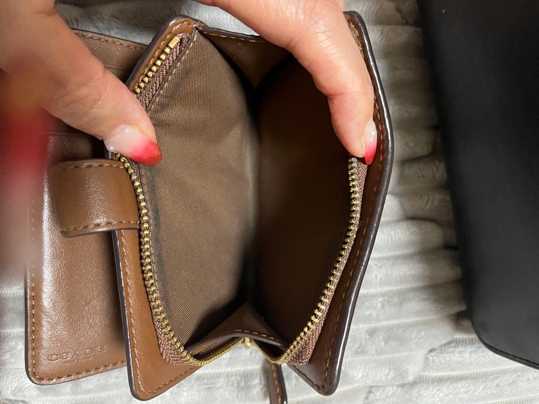 COACH ベージュ ショルダーバッグ 2点セット折り財布