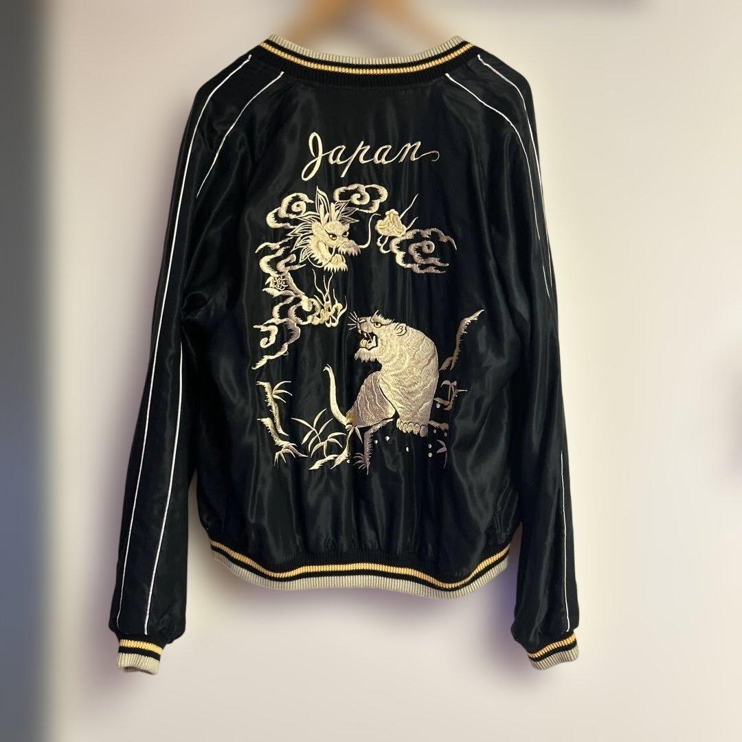 テーラー東洋　スカジャン　リバーシブル　刺繍　鷹　虎　龍　XLサイズ