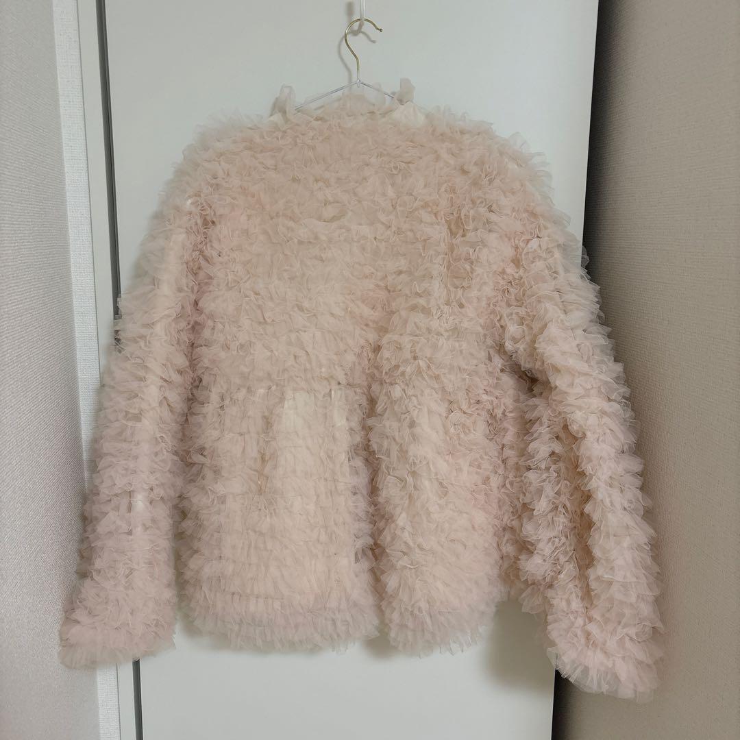 専用ハニーミーハニー淡いピンク フリル ジップアップジャケット