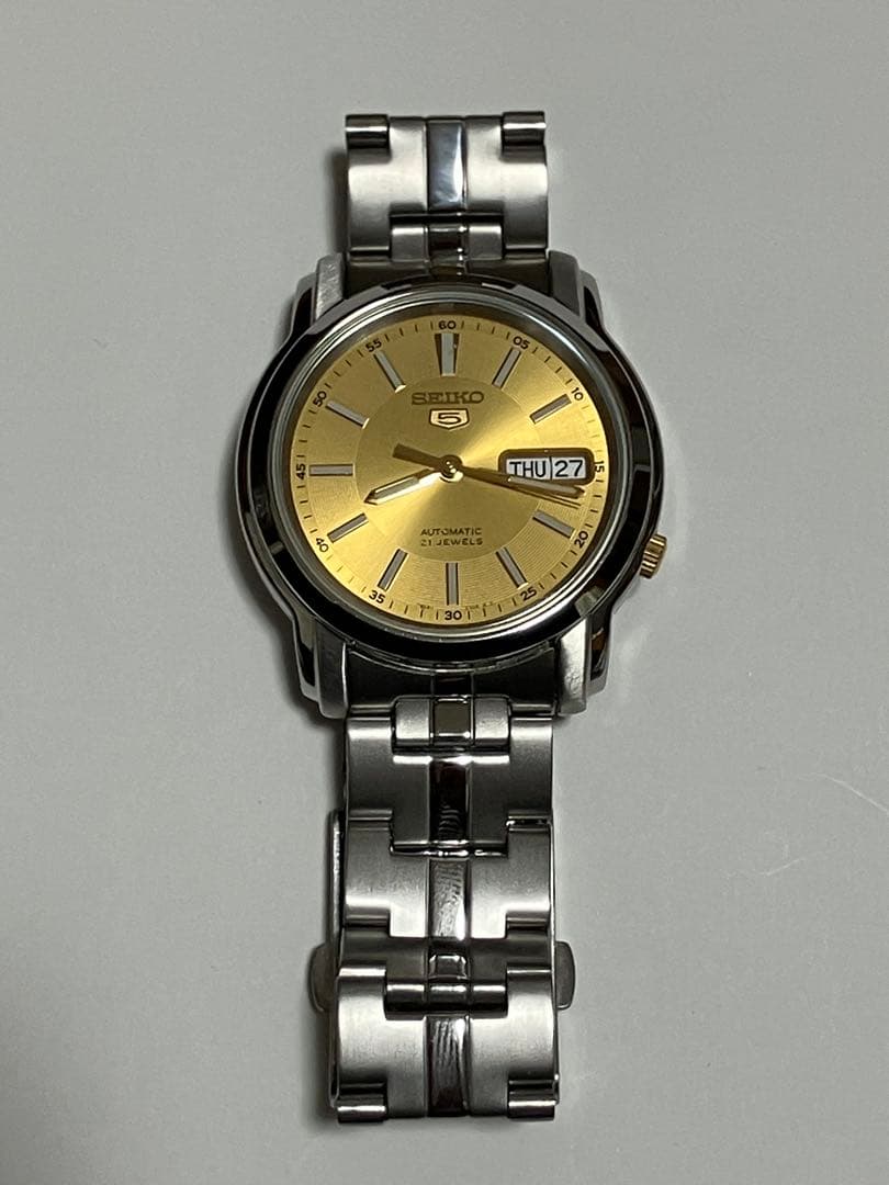 SEIKO5 SNKL81K1 自動巻き デイデイト 稼働品 腕周り約18cm