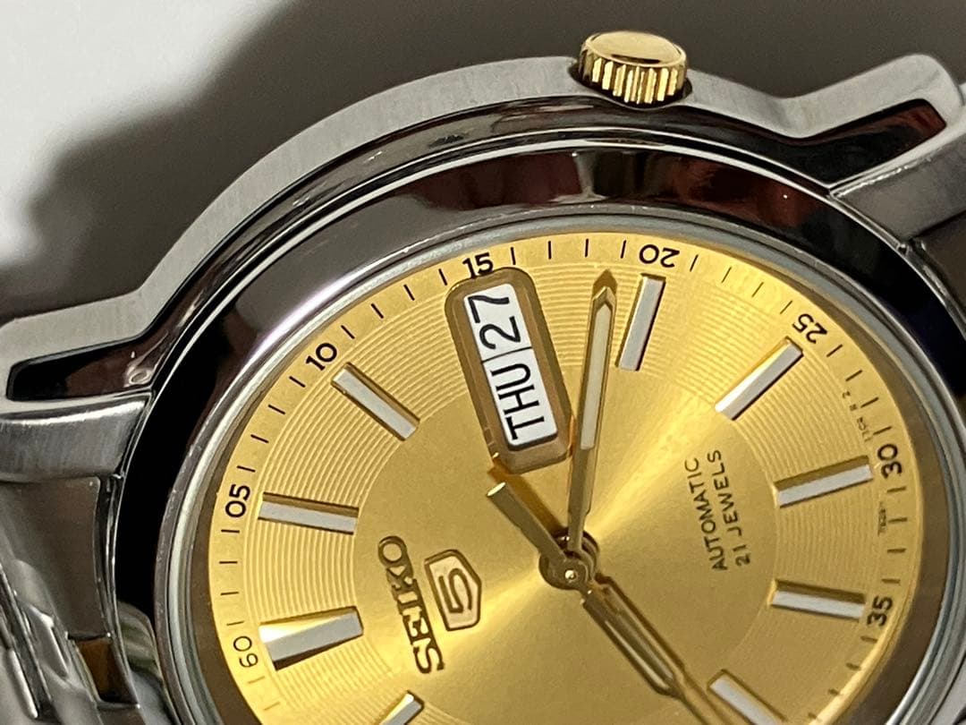 SEIKO5 SNKL81K1 自動巻き デイデイト 稼働品 腕周り約18cm