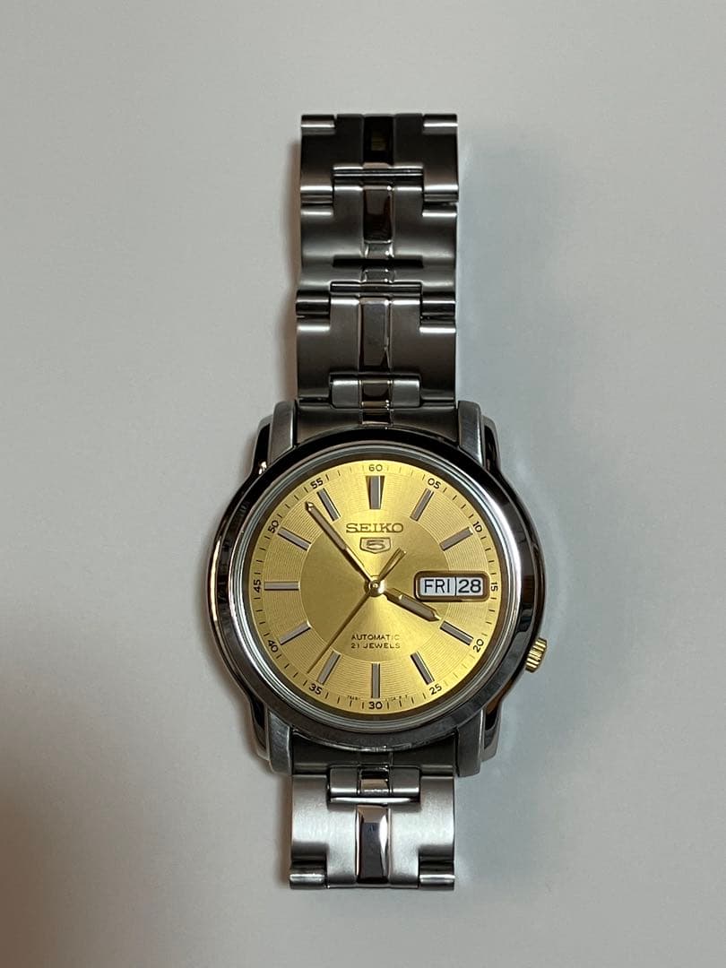 SEIKO5 SNKL81K1 自動巻き デイデイト 稼働品 腕周り約18cm