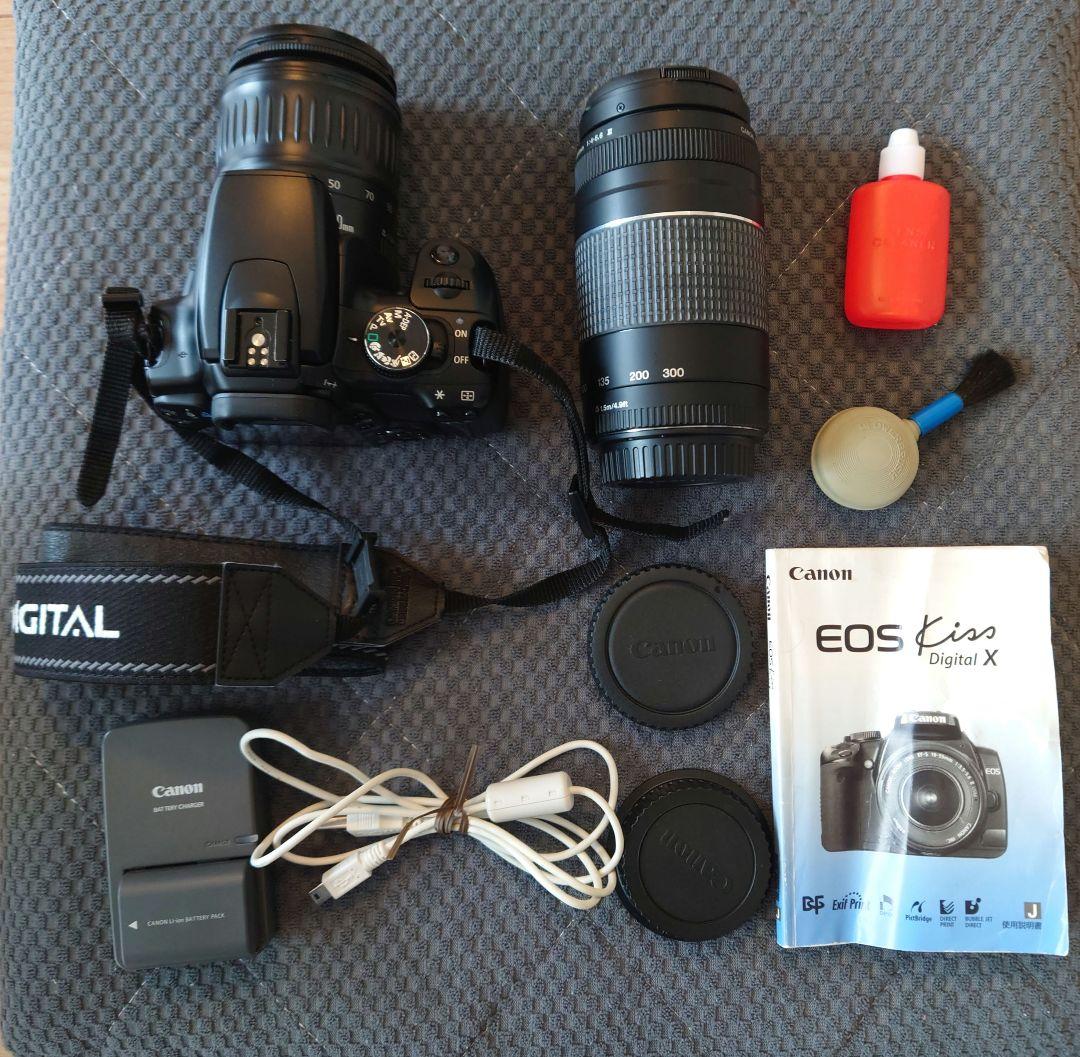 Canon EOS Kiss Digital X 本体とレンズ2本 動作確認済