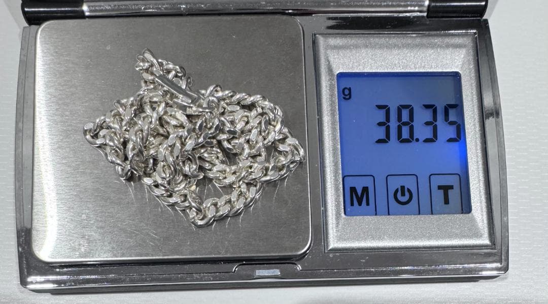 美品★シルバー925 喜平ネックレス 約50㎝ 約38.3g 幅約5.3㎜ (1