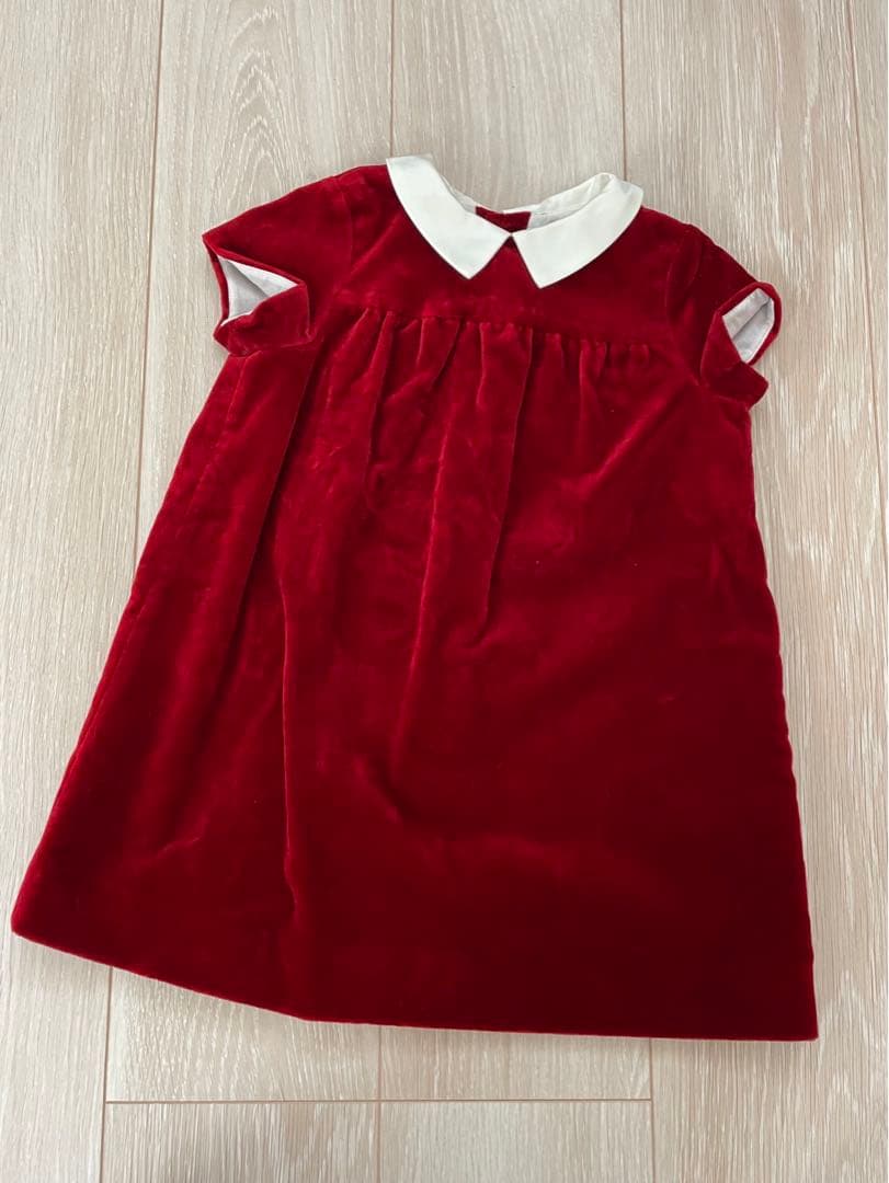 ボンポワ2018aw クチュールラインのベロアワンピース3A