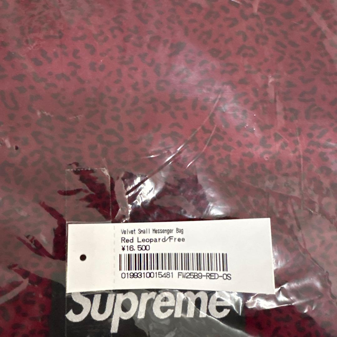 新品！Supreme Velvet Small Messenger Bag赤