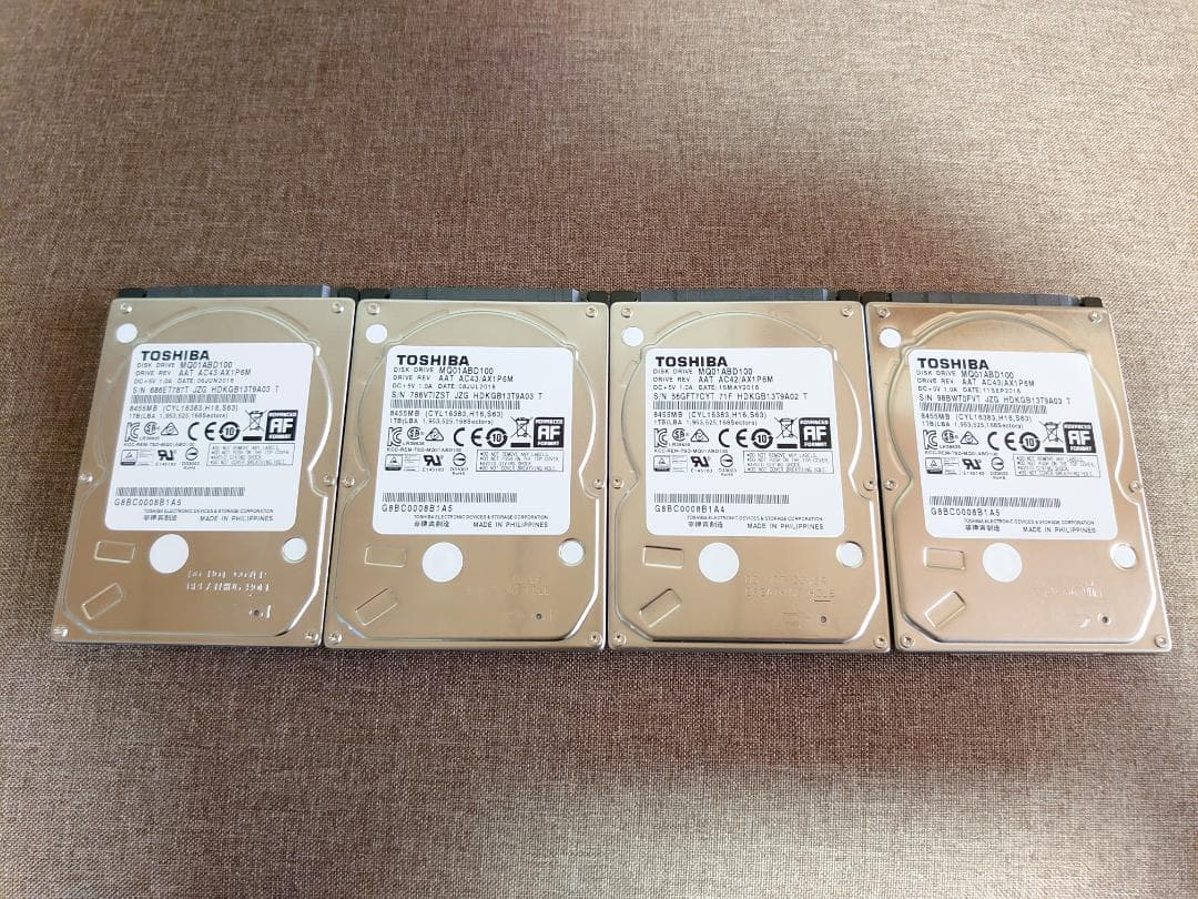 ✨4個セット✨HDD 1000GB✨大容量1TB✨2.5インチ✨05-04