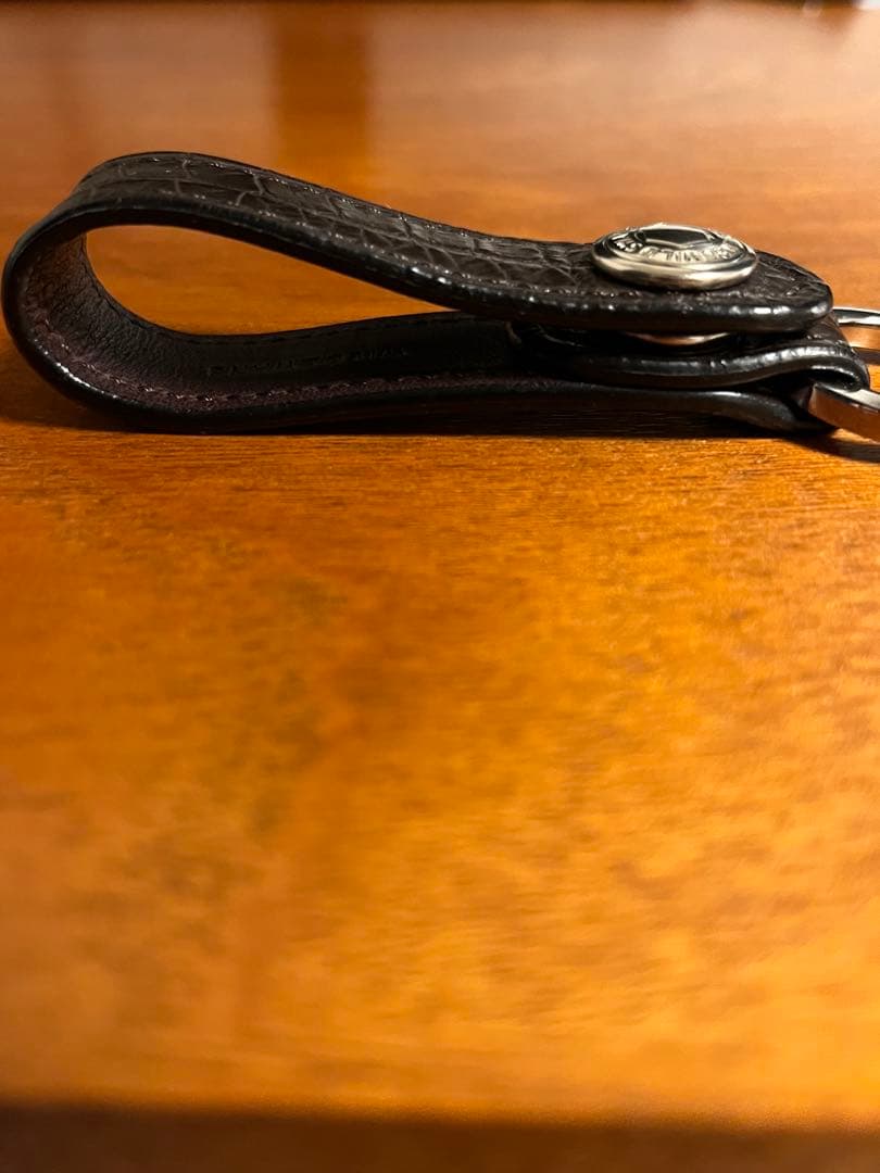 WILDSWANS Leaf クロコ チョコ カラビナキーリング付き