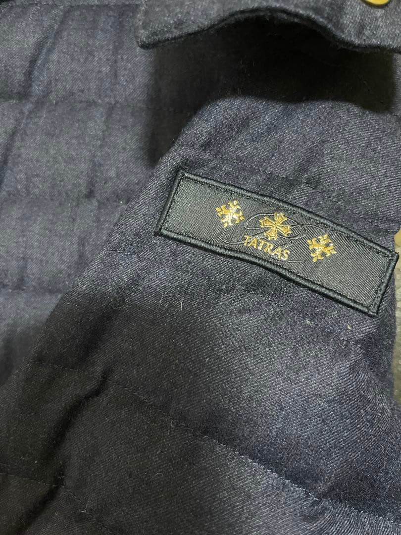 値下　TATRAS ネイビー ロングダウンジャケット ファー付き