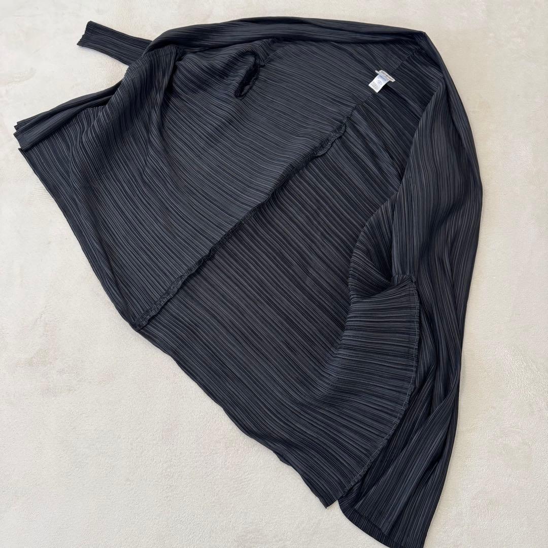 ISSEY MIYAKE 変形　ボレロ　ブラック　プリーツ　長袖　シルク
