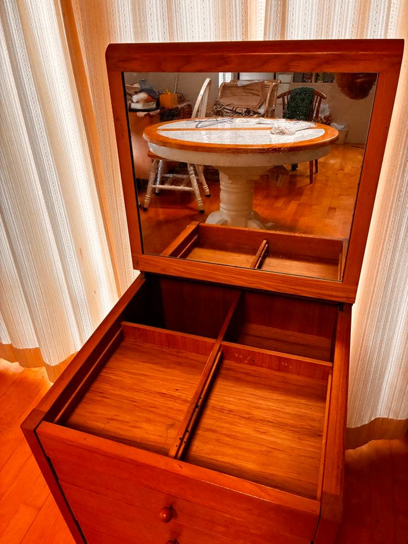 ナチュラルウッド ドレッサー・鏡台 4段引き出し