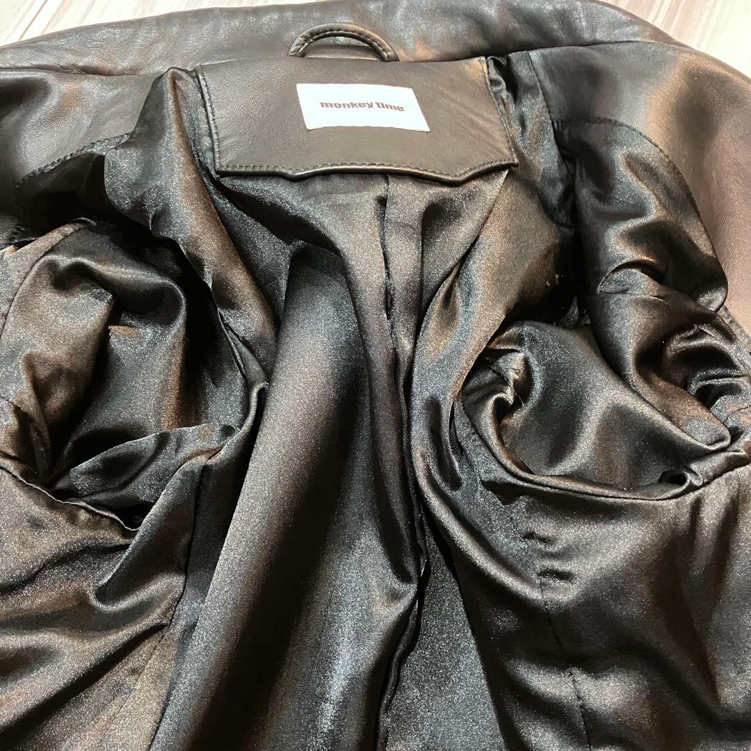 monkey time ダブルライダースジャケット　ラムレザー　Sサイズ