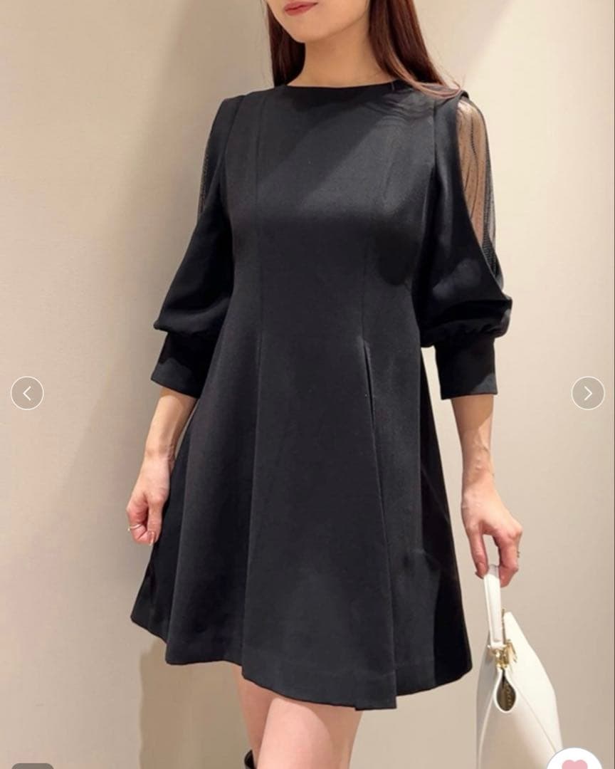 ゆう様　SNIDEL シアーショルダーミニワンピース　ブラック