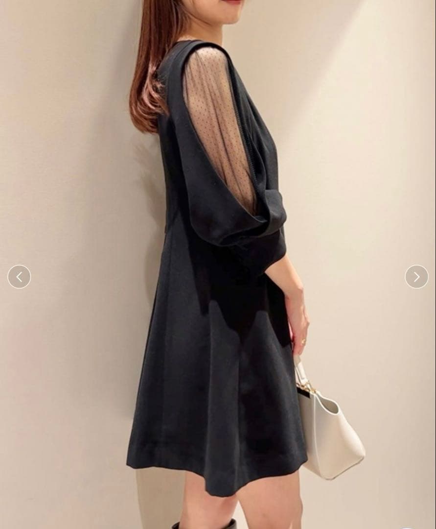 ゆう様　SNIDEL シアーショルダーミニワンピース　ブラック