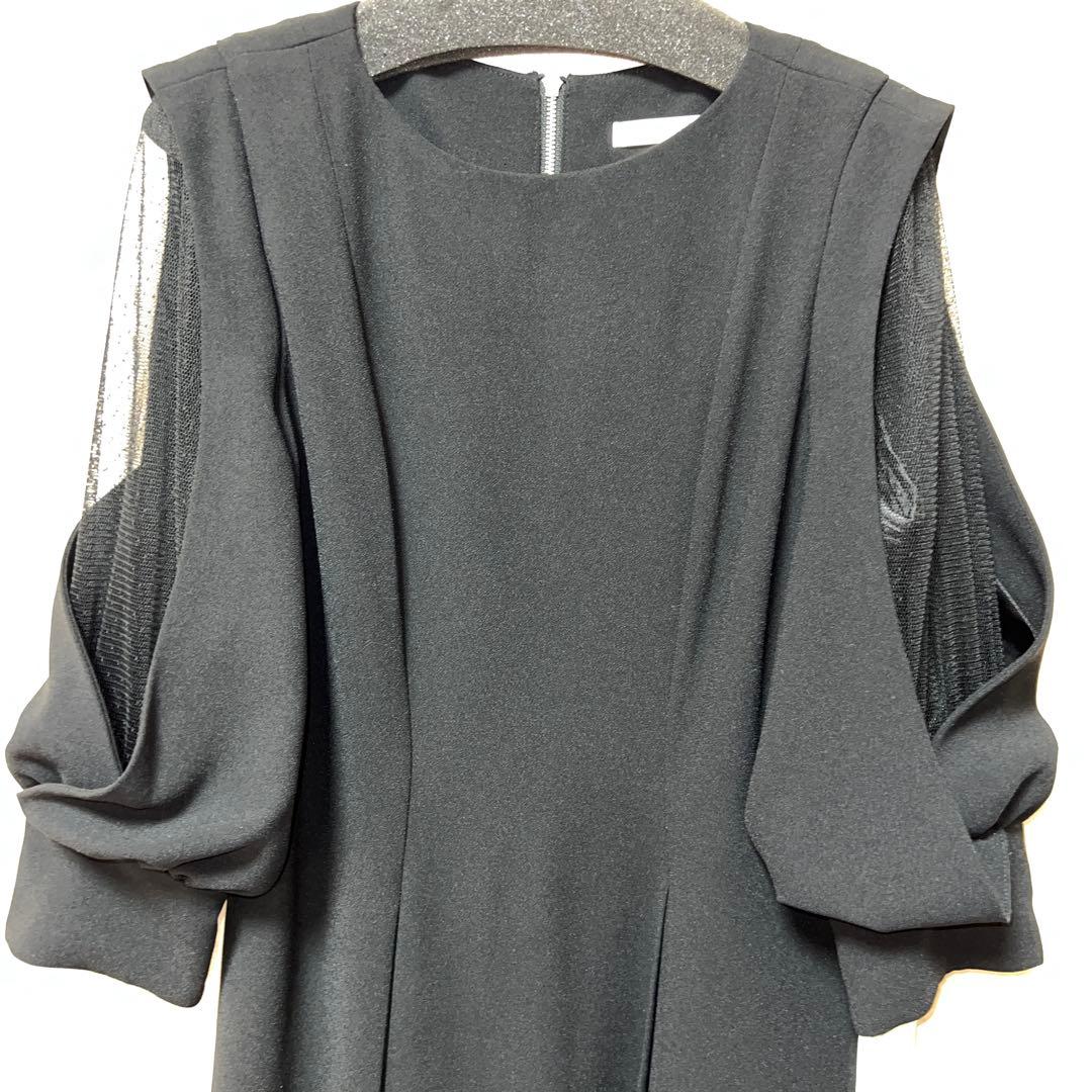 ゆう様　SNIDEL シアーショルダーミニワンピース　ブラック