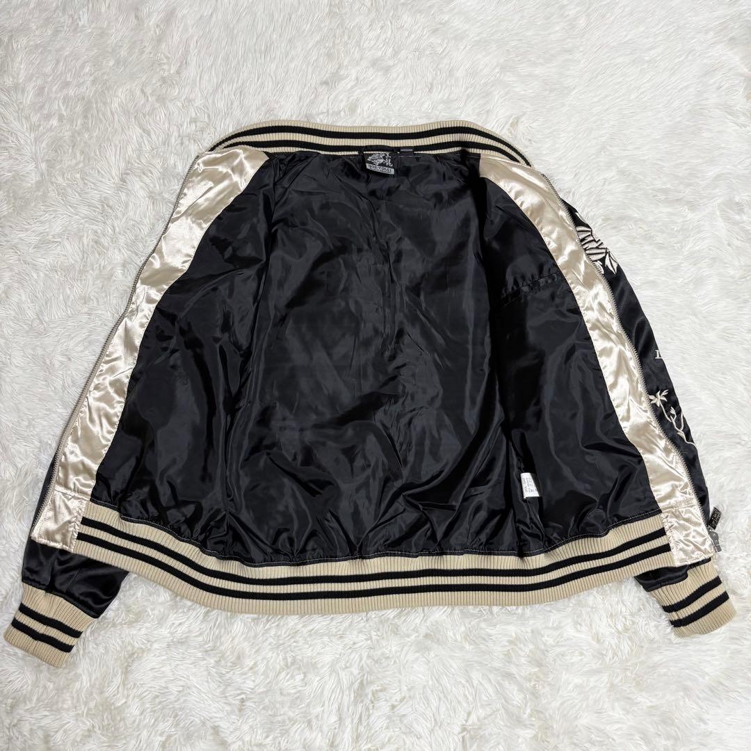 【入手困難】 DOG TOWN スカジャン 黒龍 髑髏 侍 全面刺繍 金 M