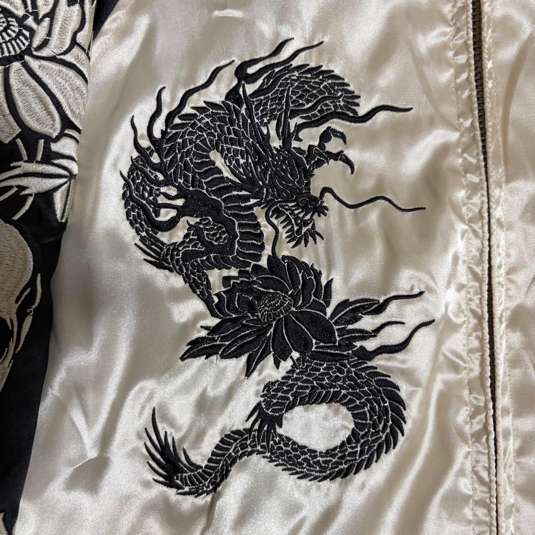 【入手困難】 DOG TOWN スカジャン 黒龍 髑髏 侍 全面刺繍 金 M