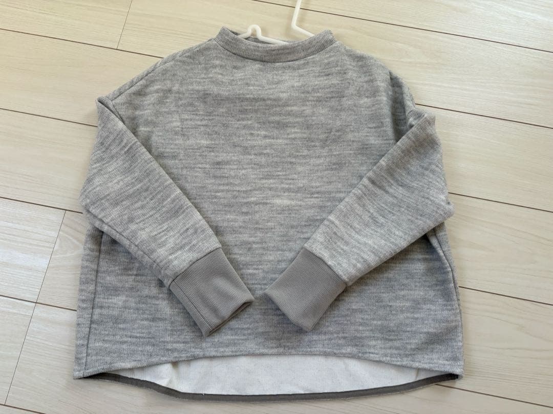 アワーホーム　OUR 洗えるあったかプルオーバー　 杢ライトグレー