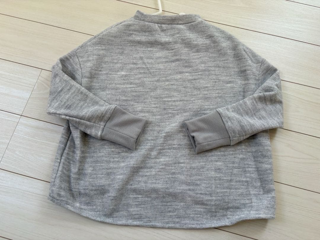 アワーホーム　OUR 洗えるあったかプルオーバー　 杢ライトグレー