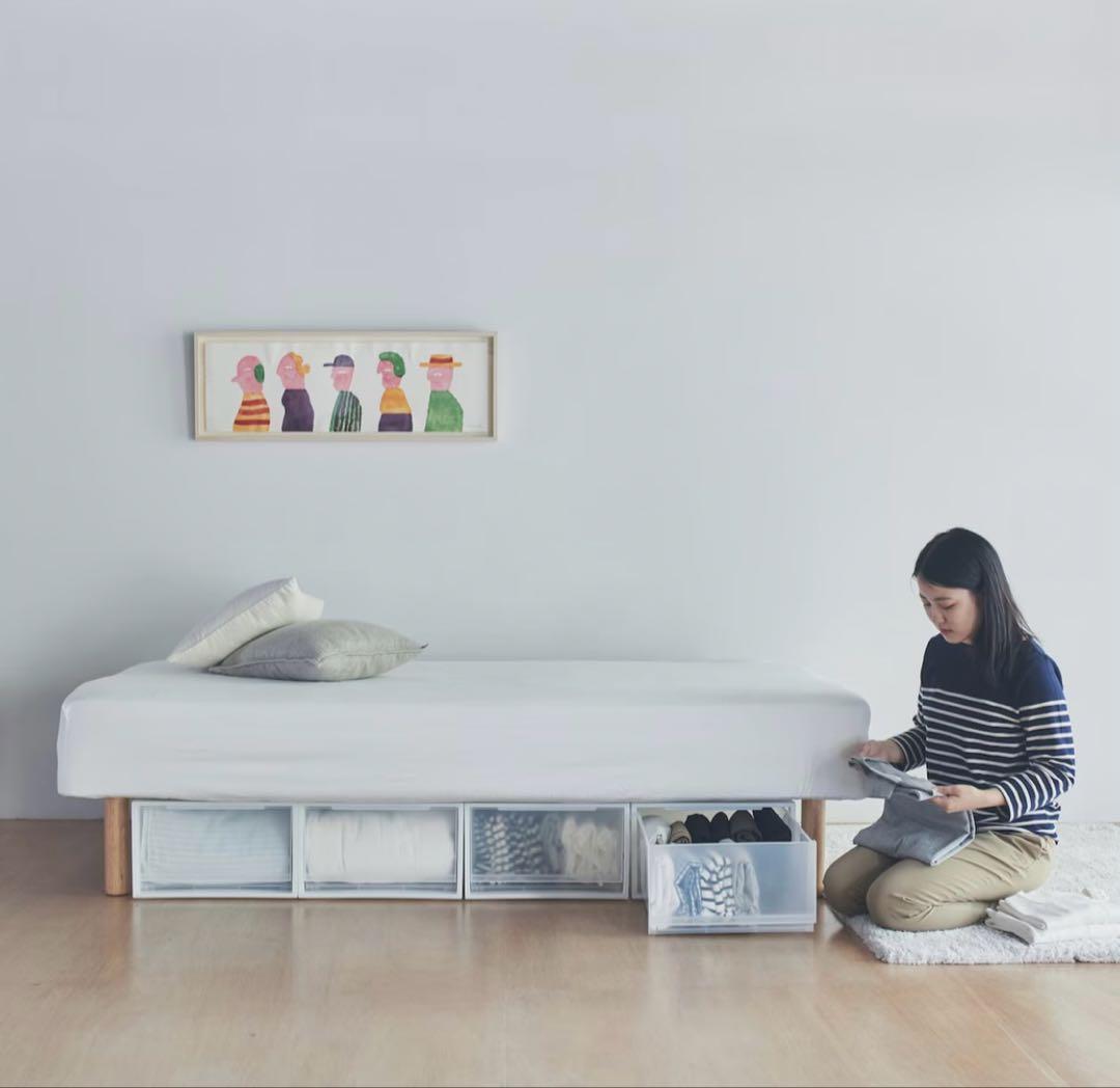 極美品！ 無印 脚付マットレス ポケットコイル 洗えるカバー シングル