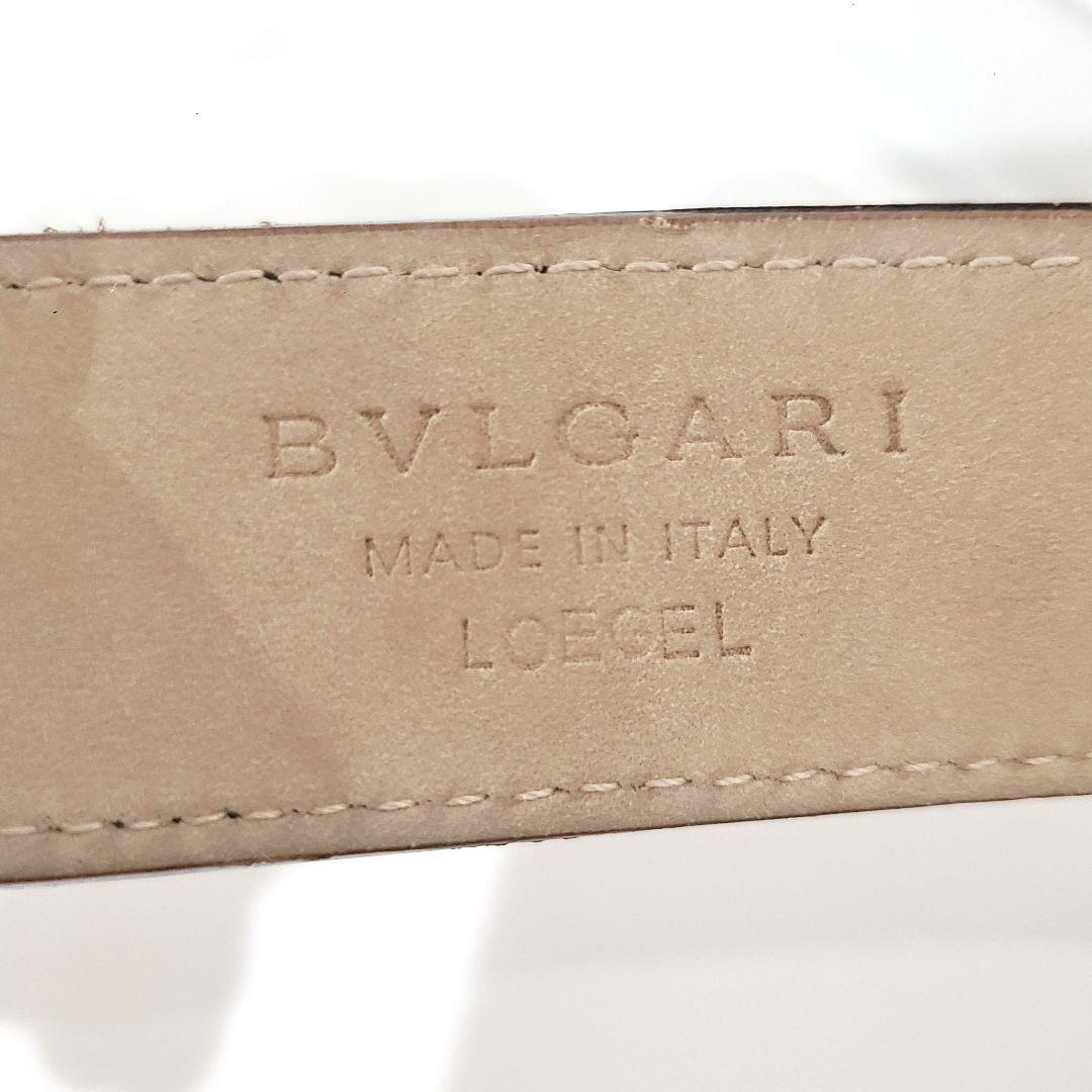 【サンマ】BVLGARI ブルガリ ベルト ゴールド ロゴ刻印 レザー 茶