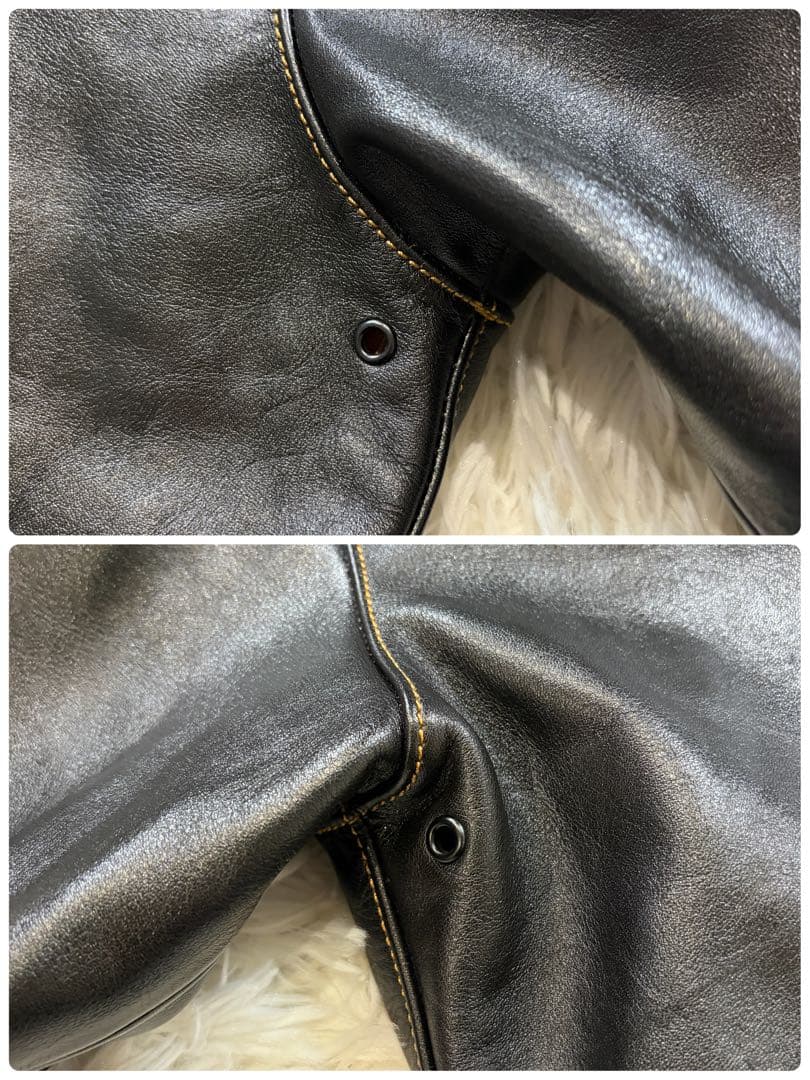 【美品】Y’s WORKS ホースハイド A-2 レザージャケット 赤リブ 38