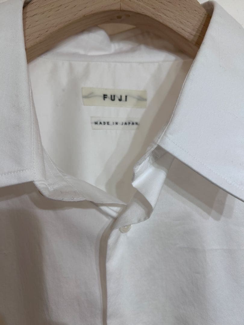 美品 FUJI 上質コットンツイル 白シャツ size5 日本製