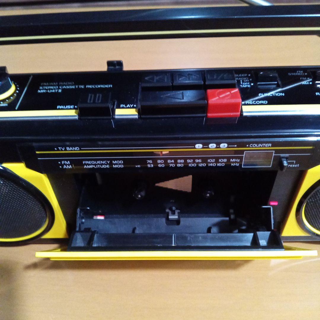 SANYO MR-U4T Ⅱ 昭和レトロ ステレオラジカセ イエロー