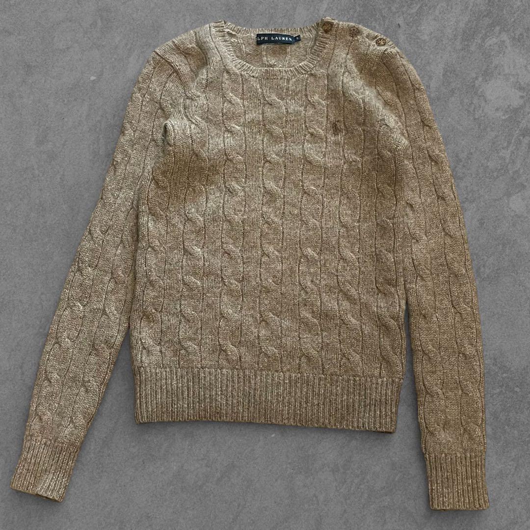 ラルフローレン RALPH LAUREN ボタントリムケーブルニットセーター S
