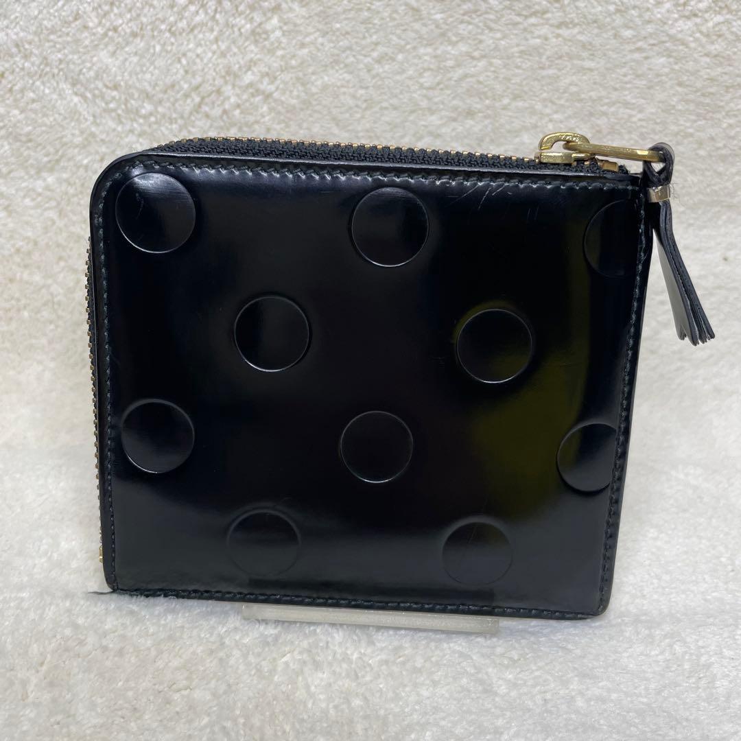 コムデギャルソン ウォレット L字ファスナーケース ドット 黒