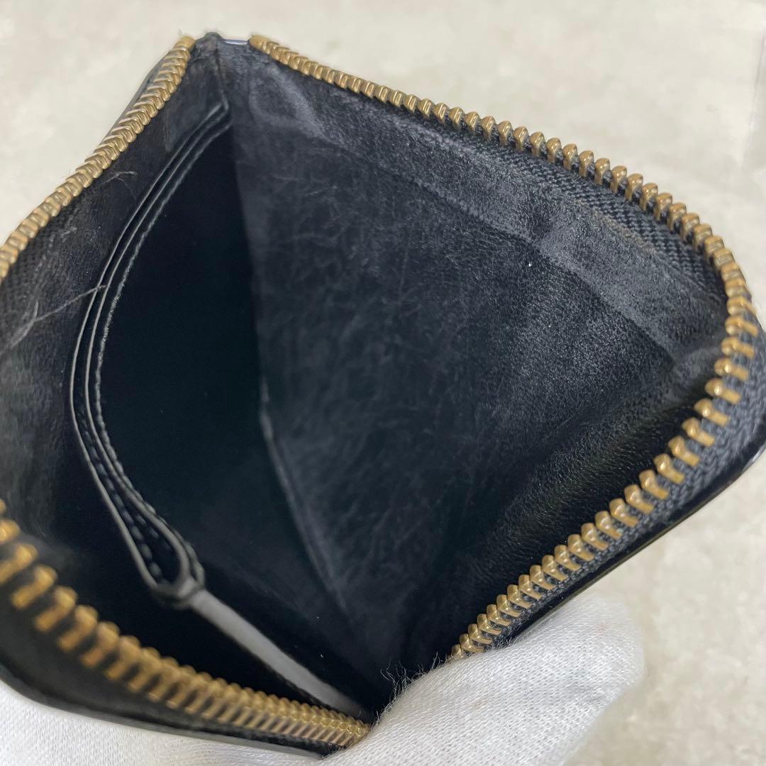 コムデギャルソン ウォレット L字ファスナーケース ドット 黒